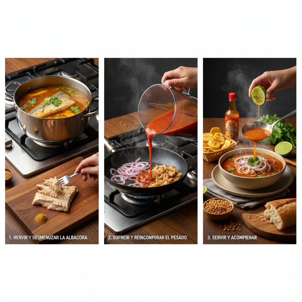 18 prepación del encebollado de pescado tradicional