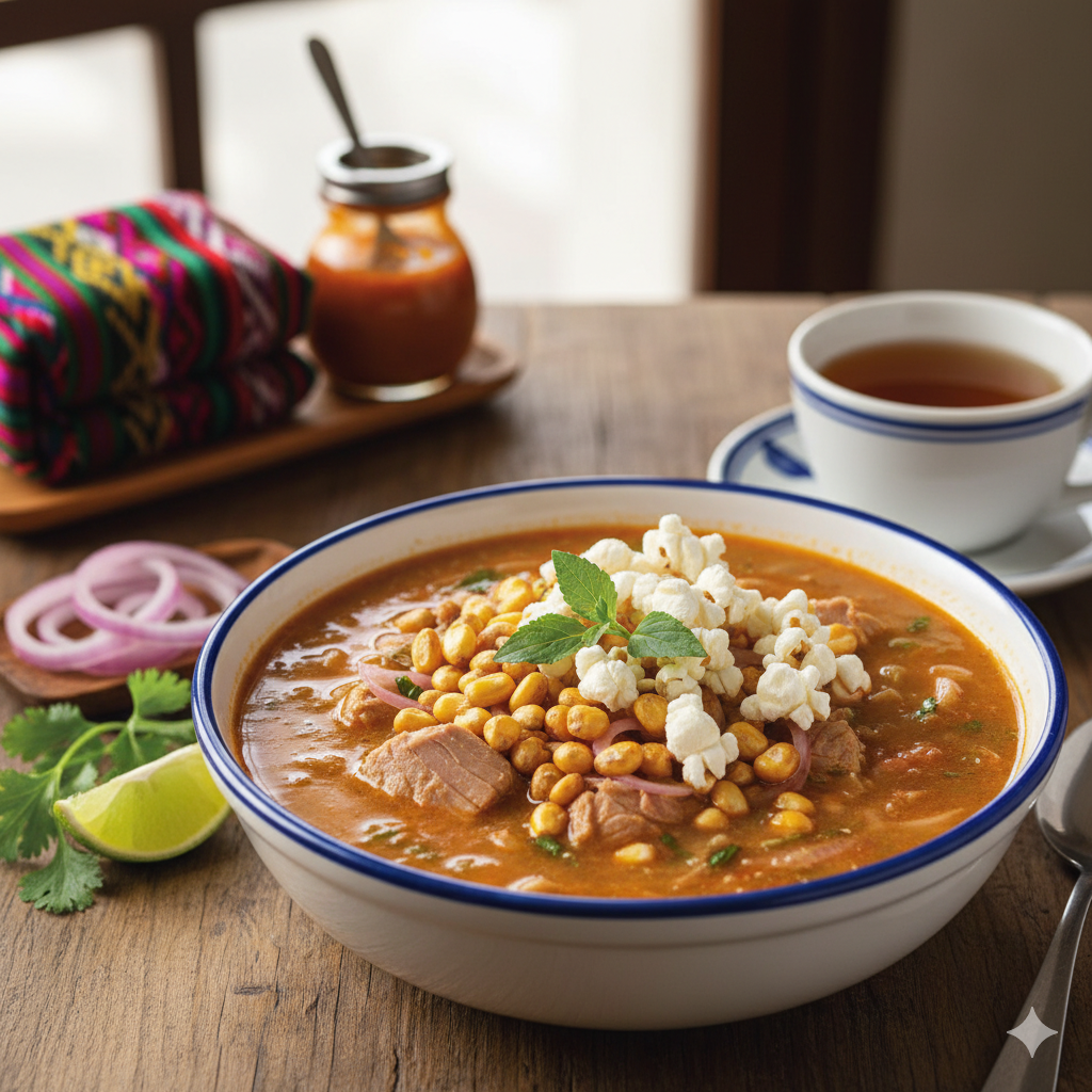 20 encebollado serrano con canguil y tostado